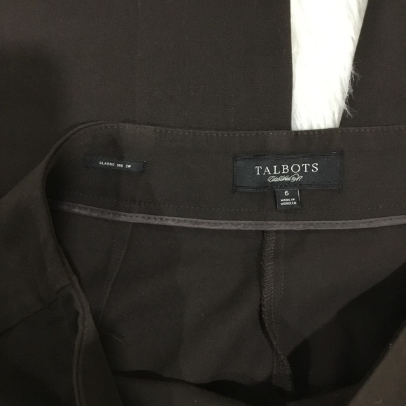 Talbots classic side zip brown pants size 6 - Picture 4 of 4